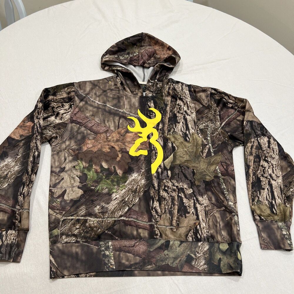 Browning Hoodie Mens Small Camo Performance Sweatshirt Mossy Oak